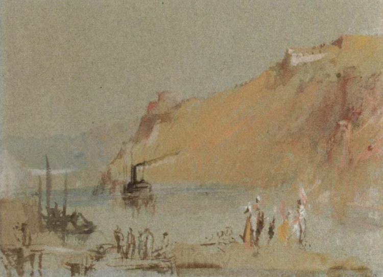 J.M.W. Turner river scene with steamboat France oil painting art